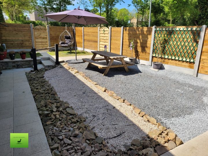 Secure private garden with dining area and BBQ