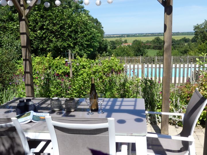 Valley Views from the Terrace at L'Ecurie Holiday Cottage