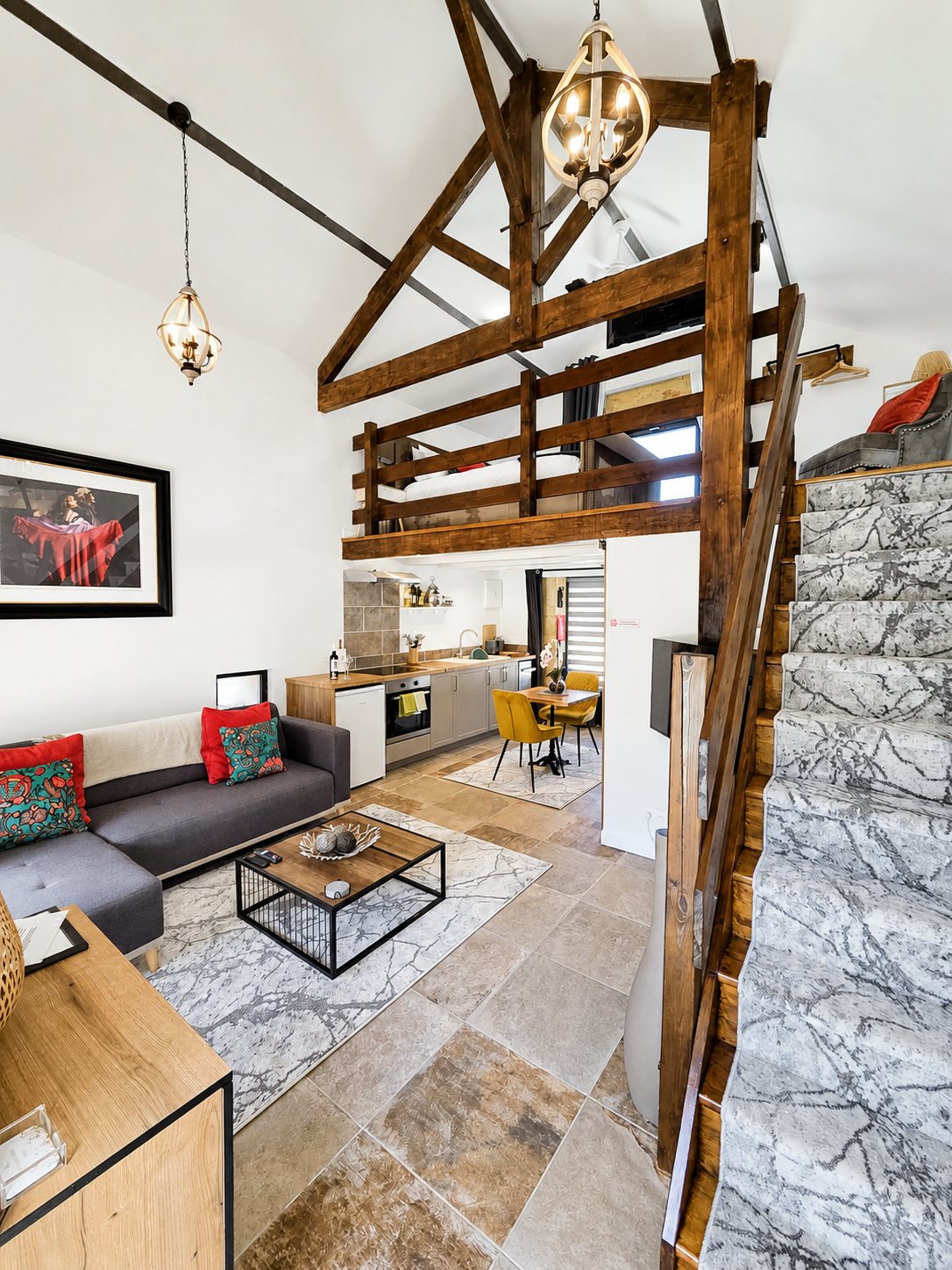 Living, kitchen and mezzanine